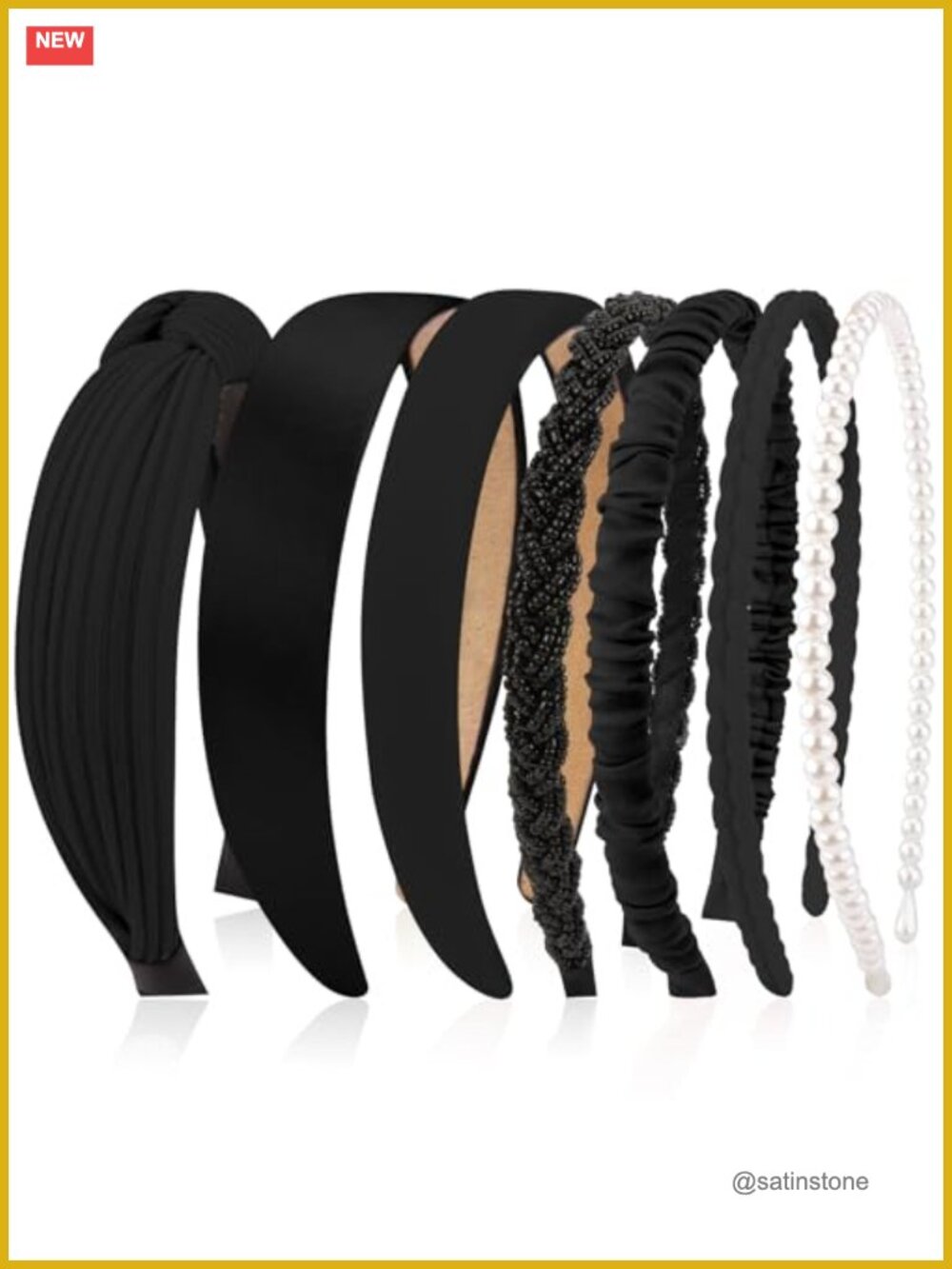 7 Pc Knotted Headbands for Women Pearl Non Slip Hair Accessories